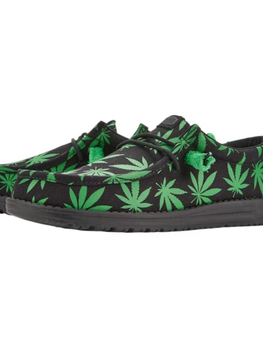 Hey Dude Men's Black & Green Canvas Casual Slip-On Shoes